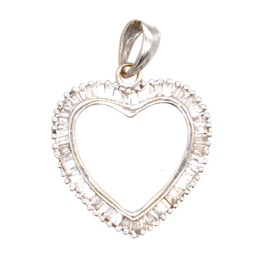 Modern 18ct White Gold Valentine's Day Heart Shaped Diamond Pendant | Parkin and Gerrish | Antique & Vintage Jewellery