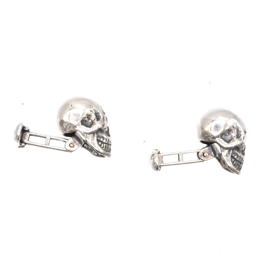 Modern Silver Skull cufflinks | Parkin and Gerrish | Antique & Vintage Jewellery