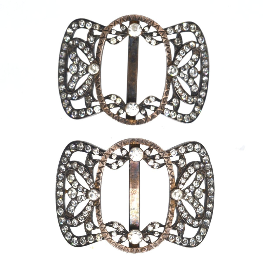 Pair of Mid 19th Century French Silver Paste Shoe Buckles | Parkin and Gerrish | Antique & Vintage Jewellery