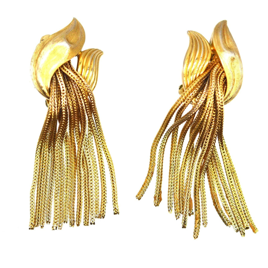 Trifari Demi-Parure Set of 1950s Gold-Tone Knot and Tassel Necklace and Earrings | Parkin and Gerrish | Antique & Vintage Jewellery