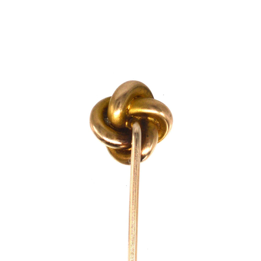 Victorian 15ct Gold Knot and Pearl Tie Pin | Parkin and Gerrish | Antique & Vintage Jewellery