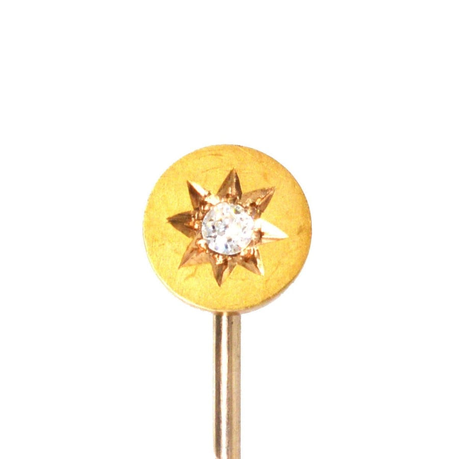 Victorian 15ct Gold, Old Mine Cut Diamond within a Star Tie Pin | Parkin and Gerrish | Antique & Vintage Jewellery