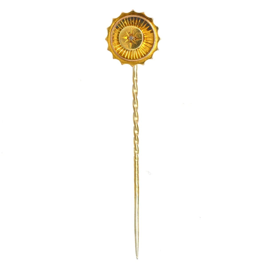 Victorian 15ct Gold Tie Pin set with a Rose Diamond | Parkin and Gerrish | Antique & Vintage Jewellery