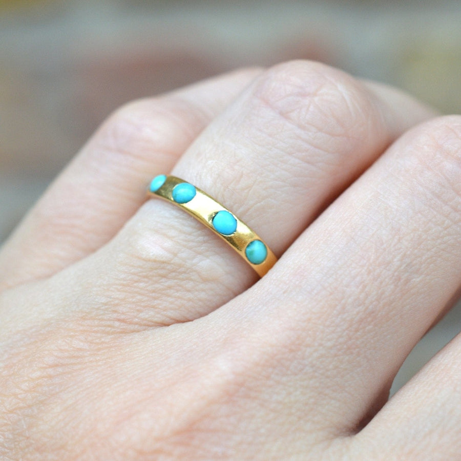 Victorian 18ct Gold & Turquoise Eternity Ring | Parkin and Gerrish | Antique & Vintage Jewellery