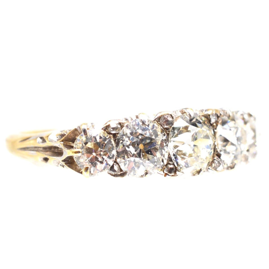 Victorian 2.2 Carat Diamond Carved Half Hoop Ring | Parkin and Gerrish | Antique & Vintage Jewellery