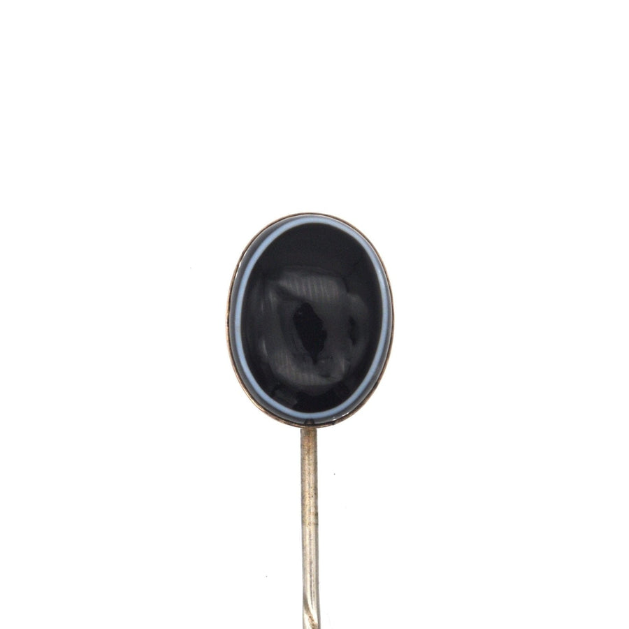 Victorian 9ct Gold, Banded Onyx Tie Pin | Parkin and Gerrish | Antique & Vintage Jewellery