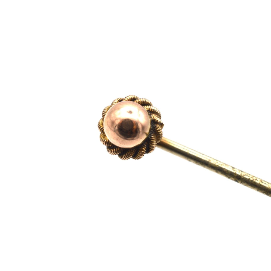 Victorian 9ct Gold Simple Knot & Ball Tie Pin | Parkin and Gerrish | Antique & Vintage Jewellery