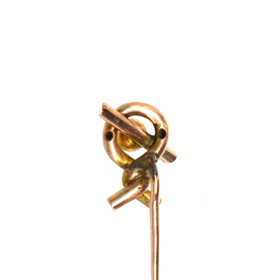 Victorian 9ct Gold Twist Knot Tie Pin | Parkin and Gerrish | Antique & Vintage Jewellery