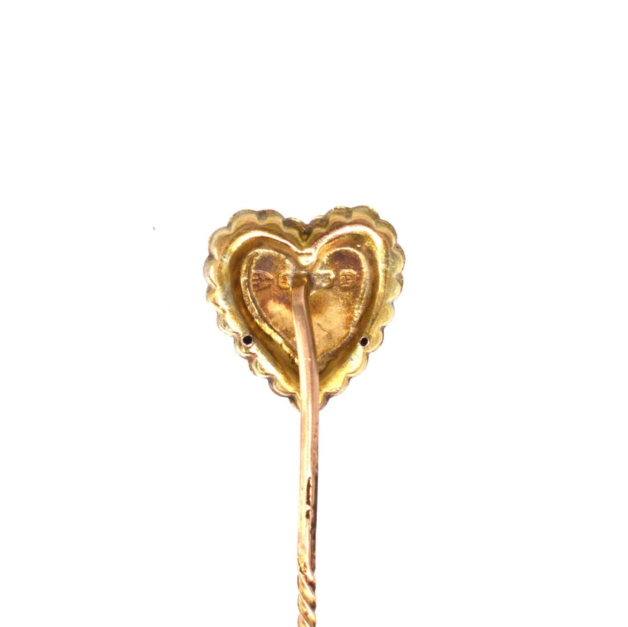 Victorian 9ct Gold Two Colour Gold Overlay Heart with Rose Motif | Parkin and Gerrish | Antique & Vintage Jewellery