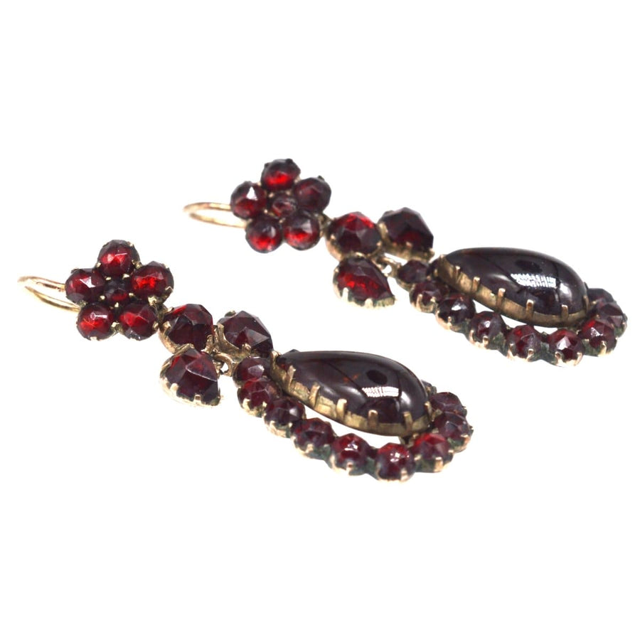 Victorian Gold Bohemian Garnet Earrings | Parkin and Gerrish | Antique & Vintage Jewellery