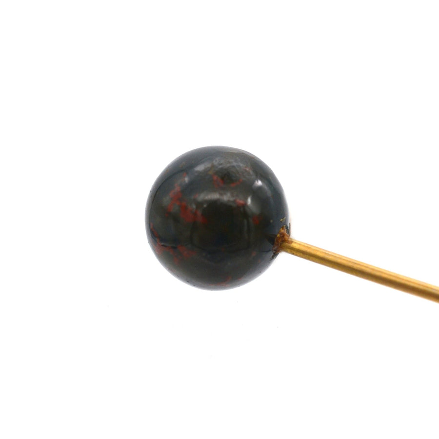Victorian Gold Tie Pin with a Bloodstone | Parkin and Gerrish | Antique & Vintage Jewellery