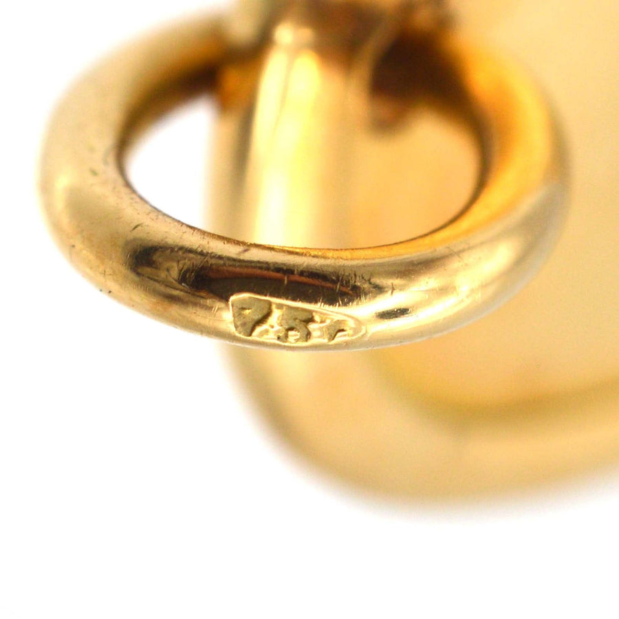 Vintage 18ct Gold Oval Plain Name Tag Pendant | Parkin and Gerrish | Antique & Vintage Jewellery