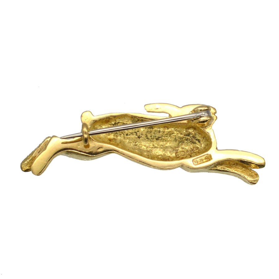 Vintage 18ct Gold Running Rabbit Brooch | Parkin and Gerrish | Antique & Vintage Jewellery