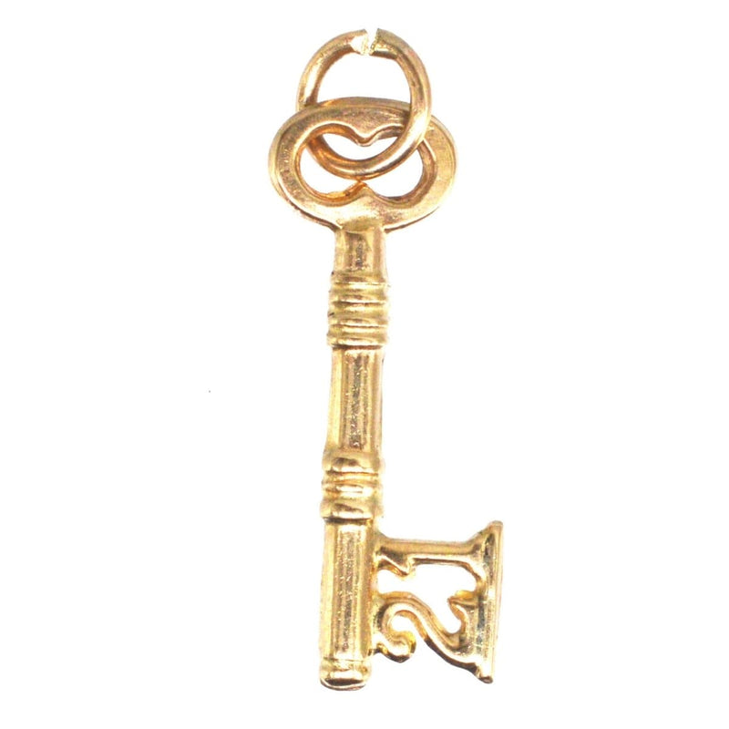 Vintage 1970s 9ct Gold Small 21st Key Charm Pendant