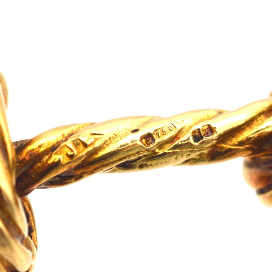 Vintage 1990s 18ct Gold Rope Knot Cufflinks | Parkin and Gerrish | Antique & Vintage Jewellery