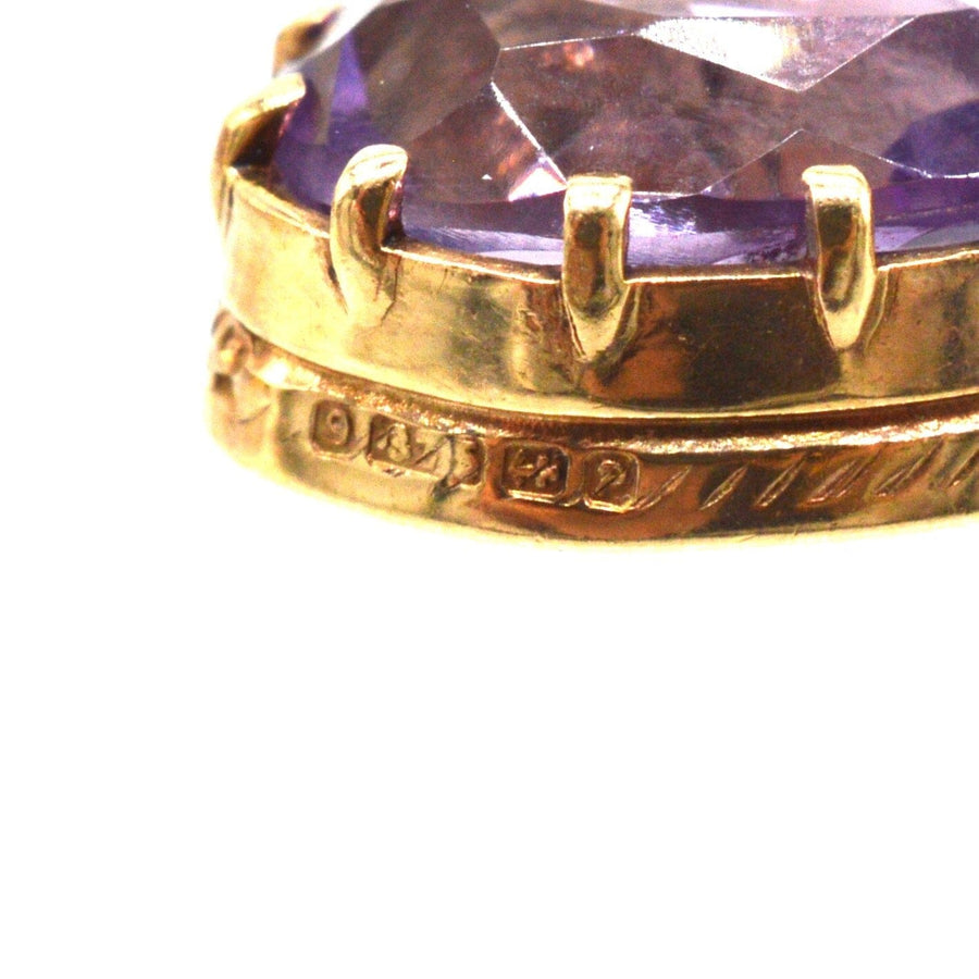 Vintage 9ct Gold, Amethyst Drop Earrings | Parkin and Gerrish | Antique & Vintage Jewellery