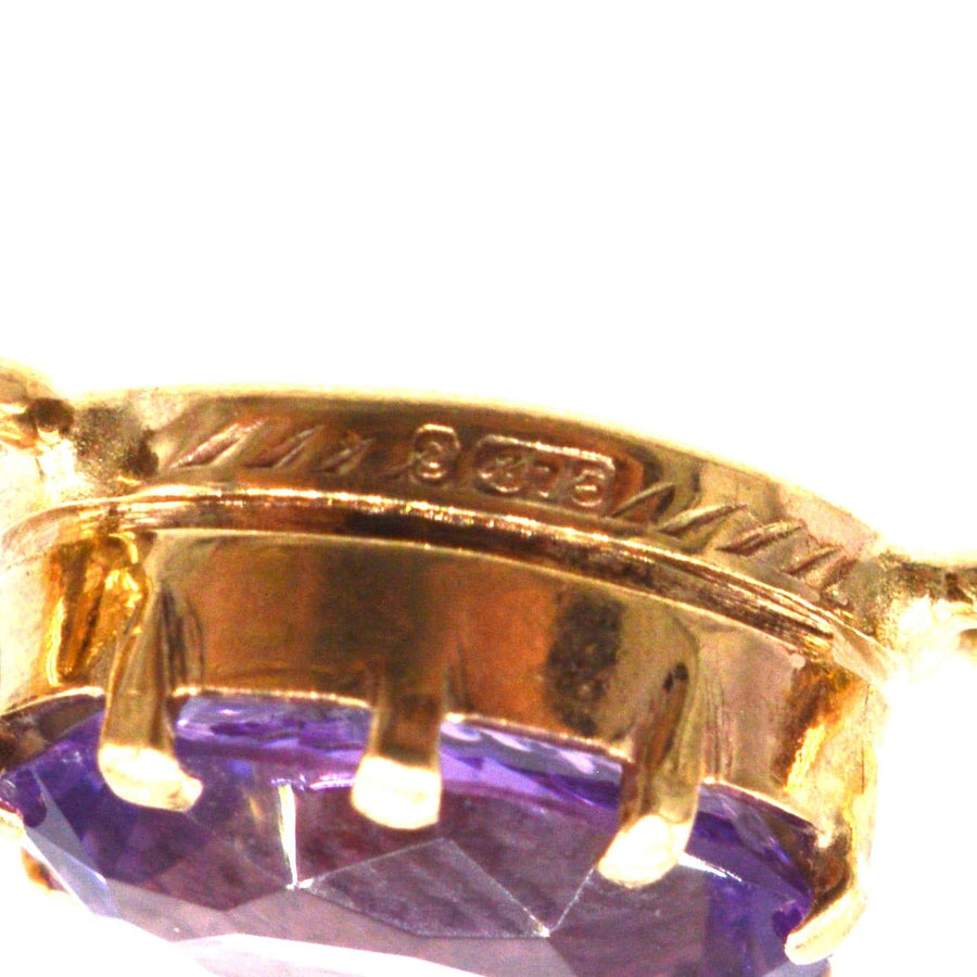 Vintage 9ct Gold Amethyst Drop Necklace | Parkin and Gerrish | Antique & Vintage Jewellery
