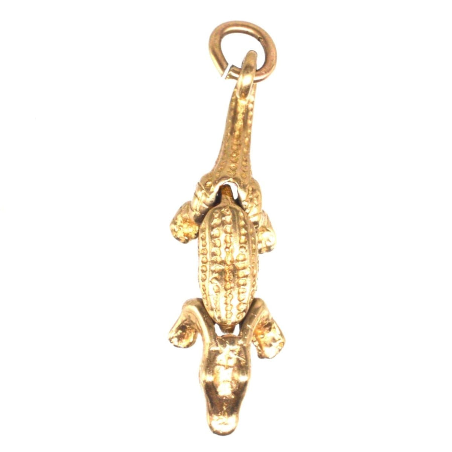 Vintage 9ct Gold Crocodile Charm | Parkin and Gerrish | Antique & Vintage Jewellery