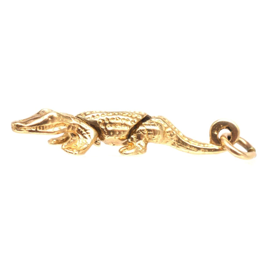 Vintage 9ct Gold Crocodile Charm | Parkin and Gerrish | Antique & Vintage Jewellery
