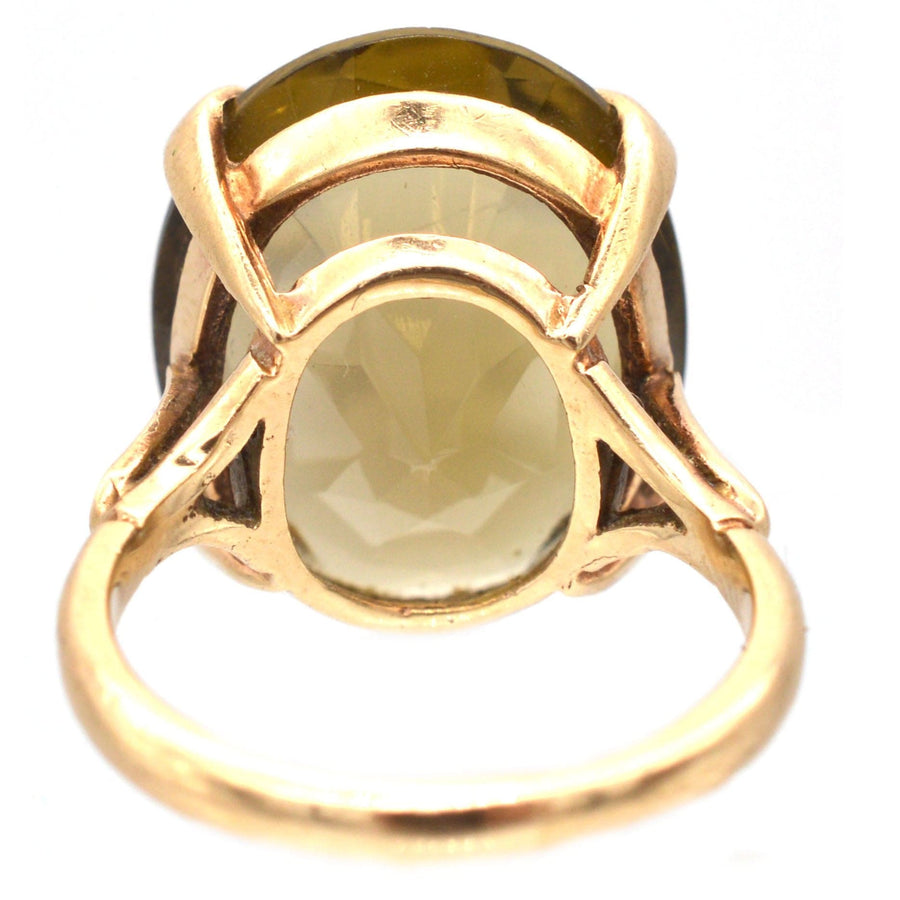 Vintage 9ct Gold Smoky Quartz Cocktail Ring | Parkin and Gerrish | Antique & Vintage Jewellery