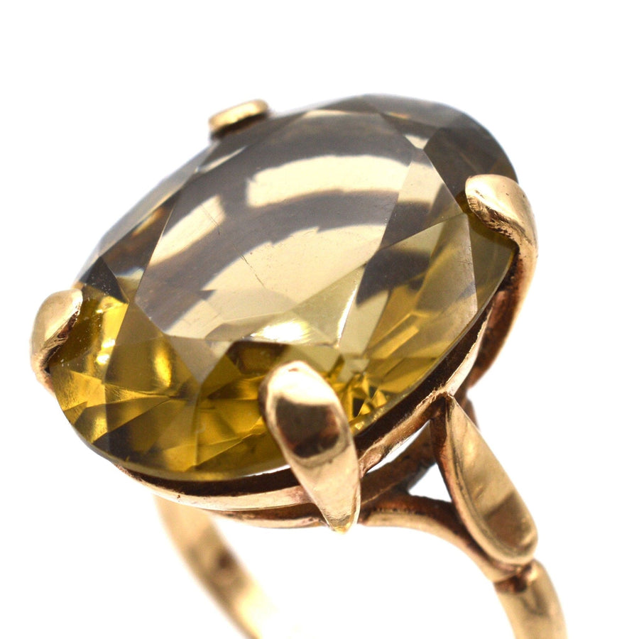 Vintage 9ct Gold Smoky Quartz Cocktail Ring | Parkin and Gerrish | Antique & Vintage Jewellery