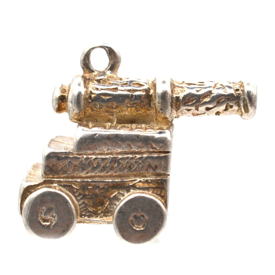 Vintage Silver Cannon "Gunners" Pendant Charm | Parkin and Gerrish | Antique & Vintage Jewellery