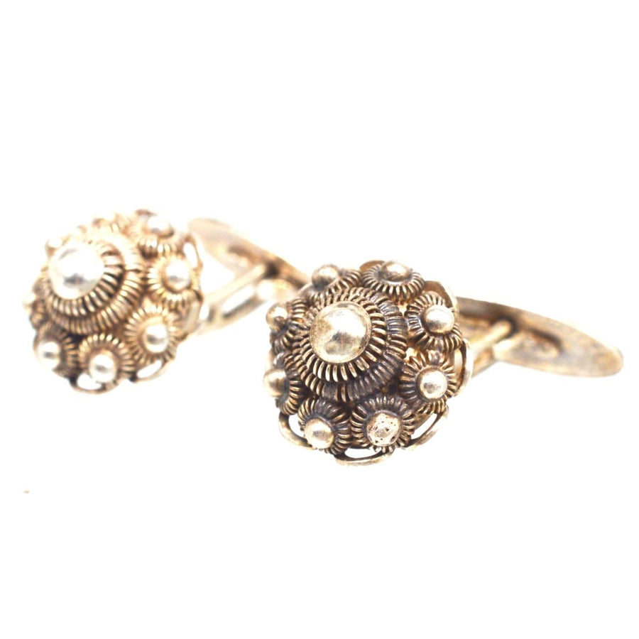 Vintage Silver Dutch Button Zeeuwse Knoop Cufflinks | Parkin and Gerrish | Antique & Vintage Jewellery