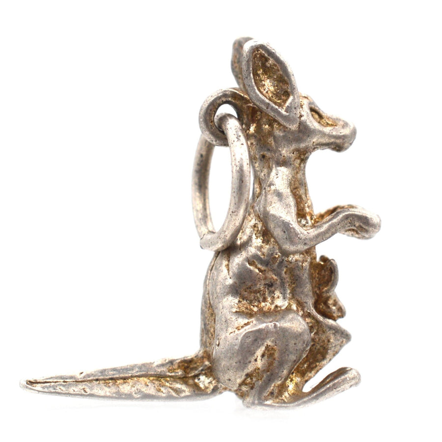 Vintage Silver Kangaroo with Baby Joey in Pouch Pendant | Parkin and Gerrish | Antique & Vintage Jewellery