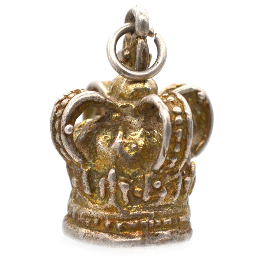 Vintage Silver Royal Coronation Crown Pendant Charm | Parkin and Gerrish | Antique & Vintage Jewellery