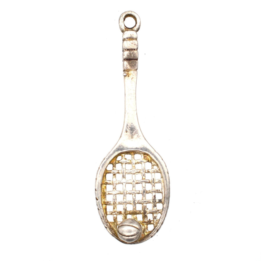 Vintage Silver Tennis Racket and Ball Pendant | Parkin and Gerrish | Antique & Vintage Jewellery